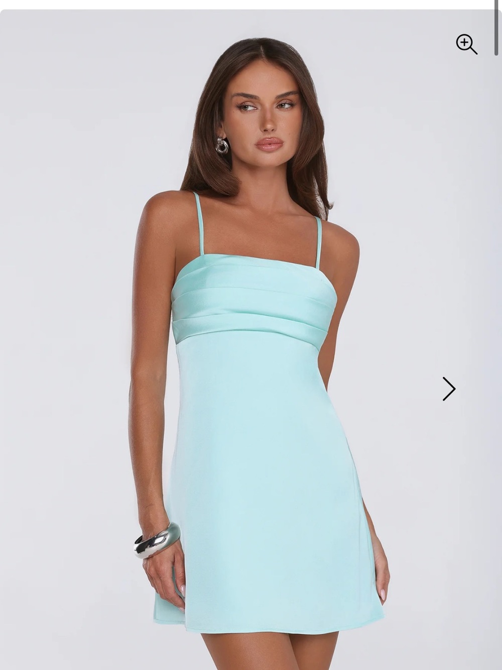 Hello Molly Mint Aqua Mini Dress with Spaghetti Straps
